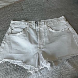 AGolde White Parker Shorts